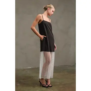 Slip Dress W/sheer beading on the bottom