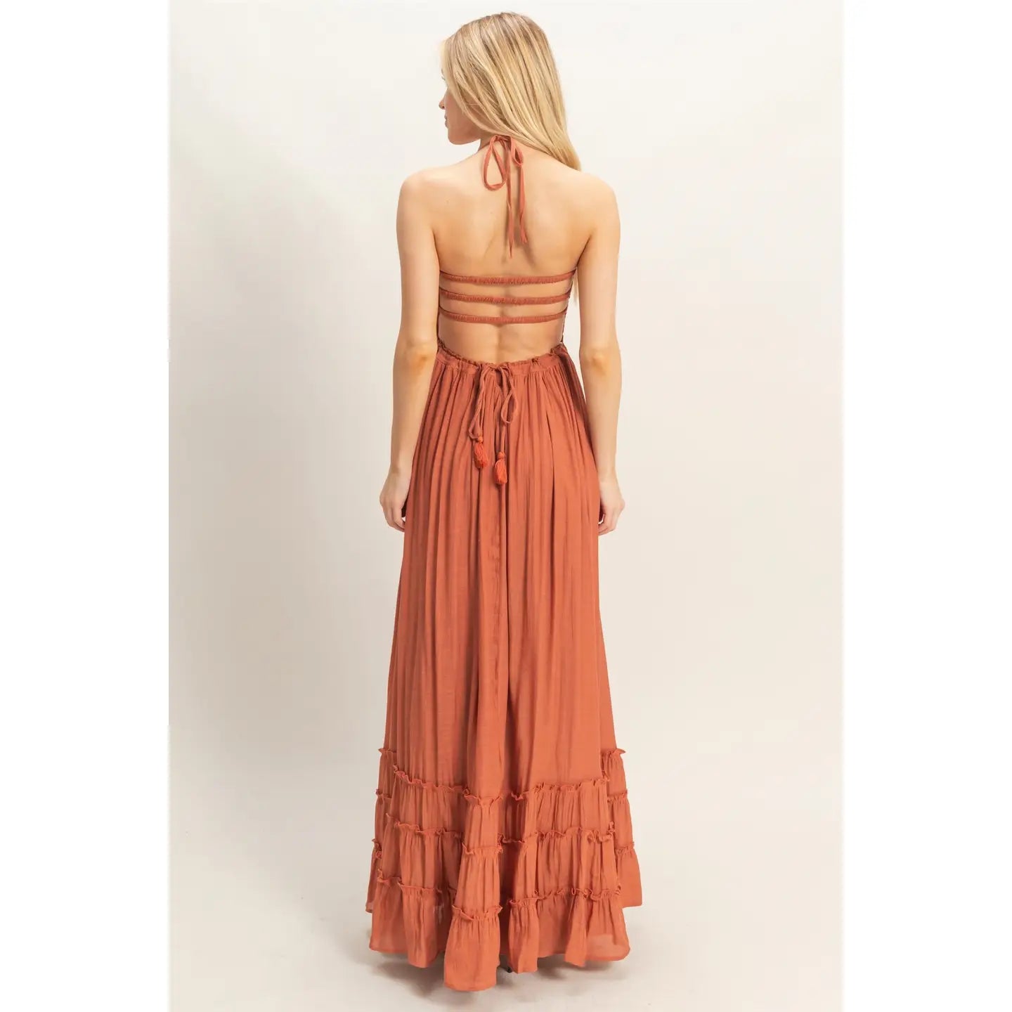 Smocked Halter Maxi Dress