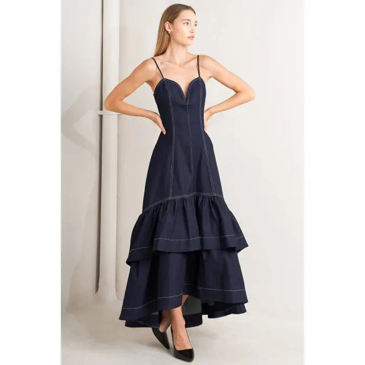 DENIM MIDI DRESS