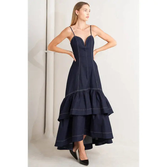 DENIM MIDI DRESS
